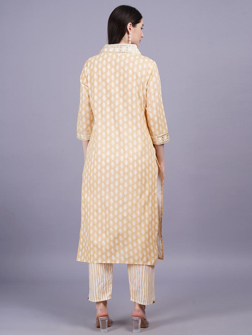 women three quarter sleeve kurta pant with dupatta set - 21350605 - Standard Image - 3