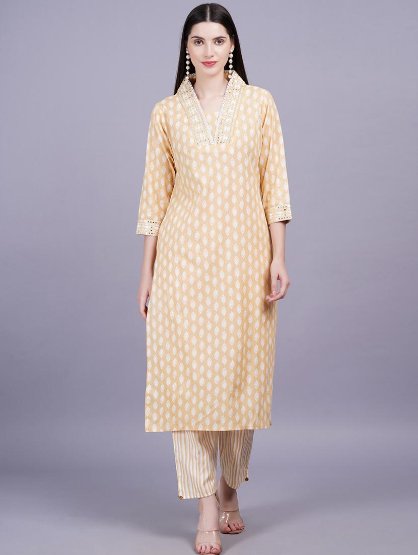 women three quarter sleeve kurta pant with dupatta set - 21350605 - Standard Image - 5
