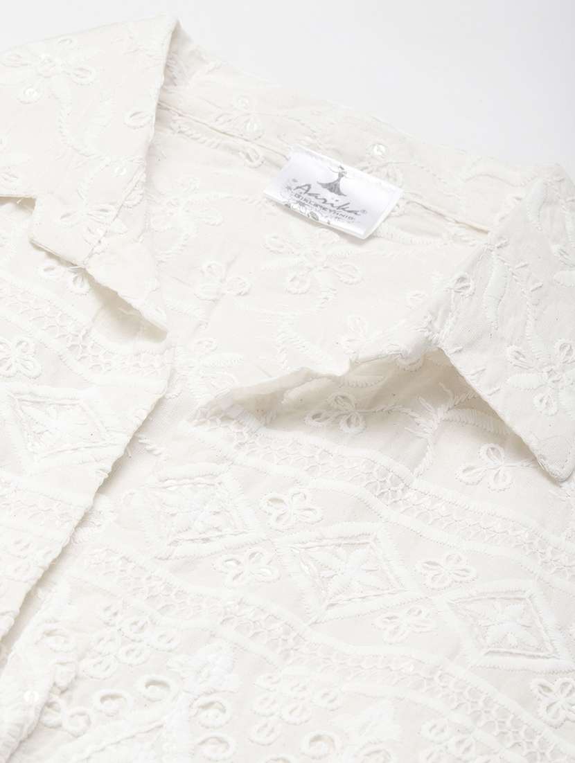 women short sleeves embroidered shrugs - 21350857 -  Standard Image - 5