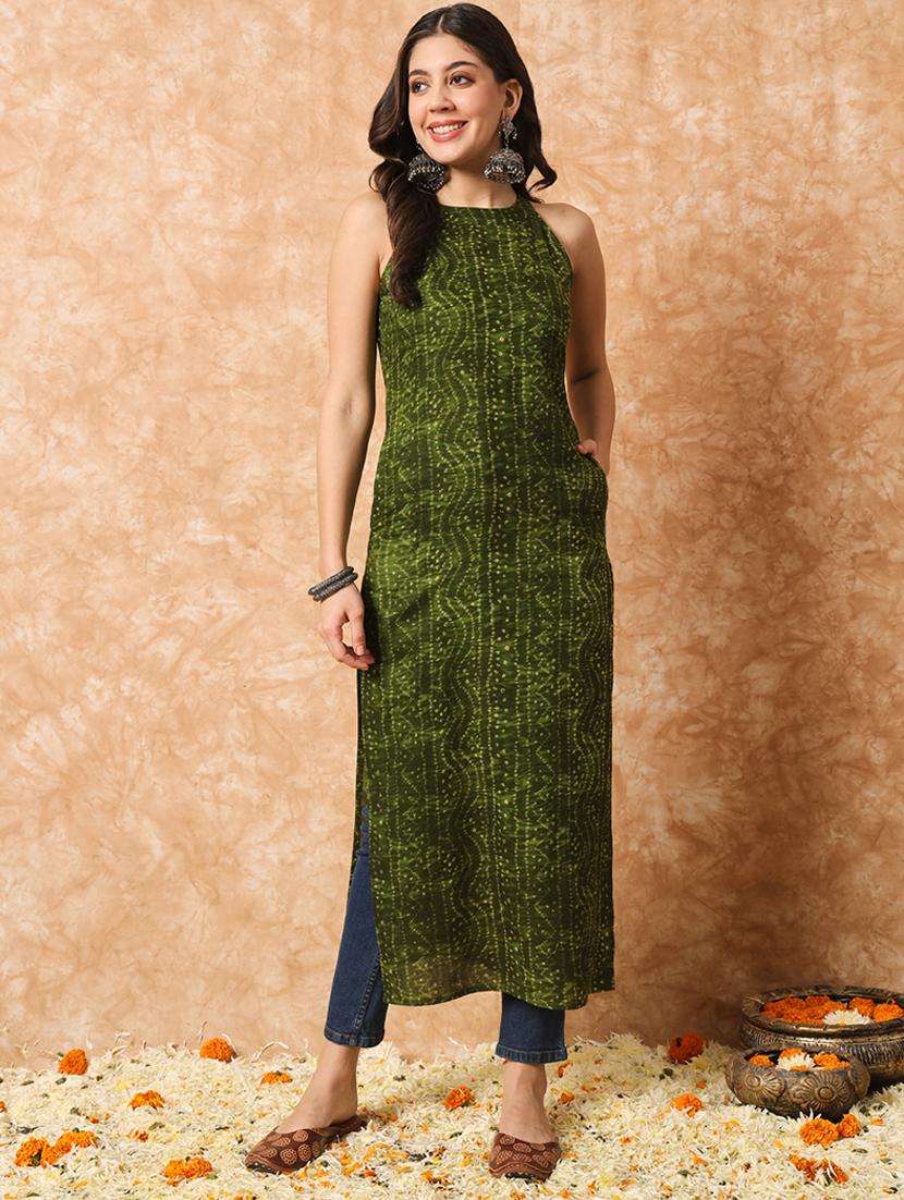 women printed straight kurta