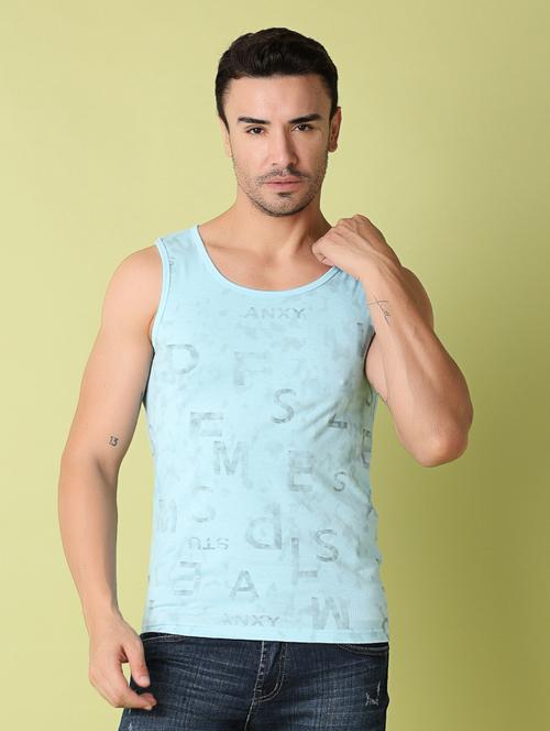 men front print sleevless t-shirt - 21351785 - Standard Image - 0