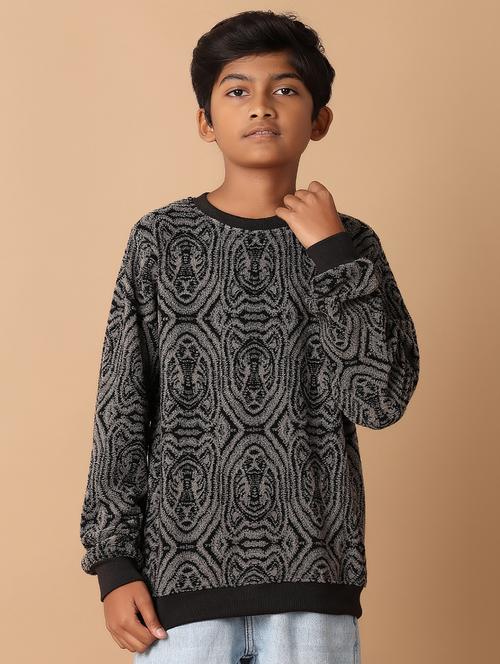 boys self design long sleeve sweater - 21351786 - Standard Image - 0