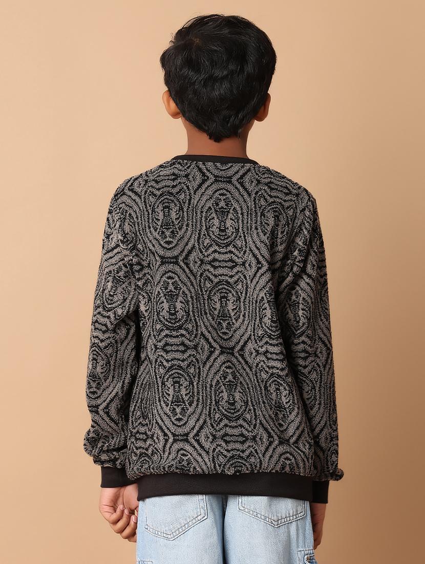 boys self design long sleeve sweater - 21351786 - Standard Image - 3