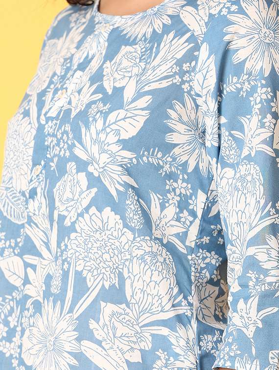 women three quarter sleeve straight kurta - 21351830 -  Standard Image - 5