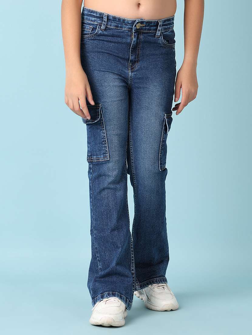girls solid bootcut jeans