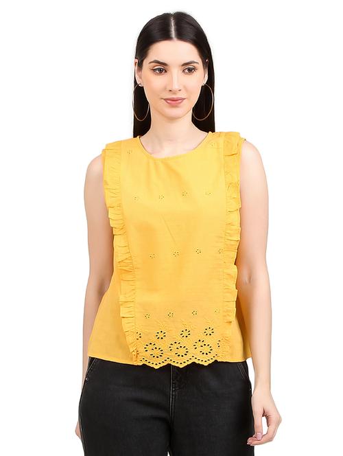 women solid round neck straight top - 21352085 - Standard Image - 0