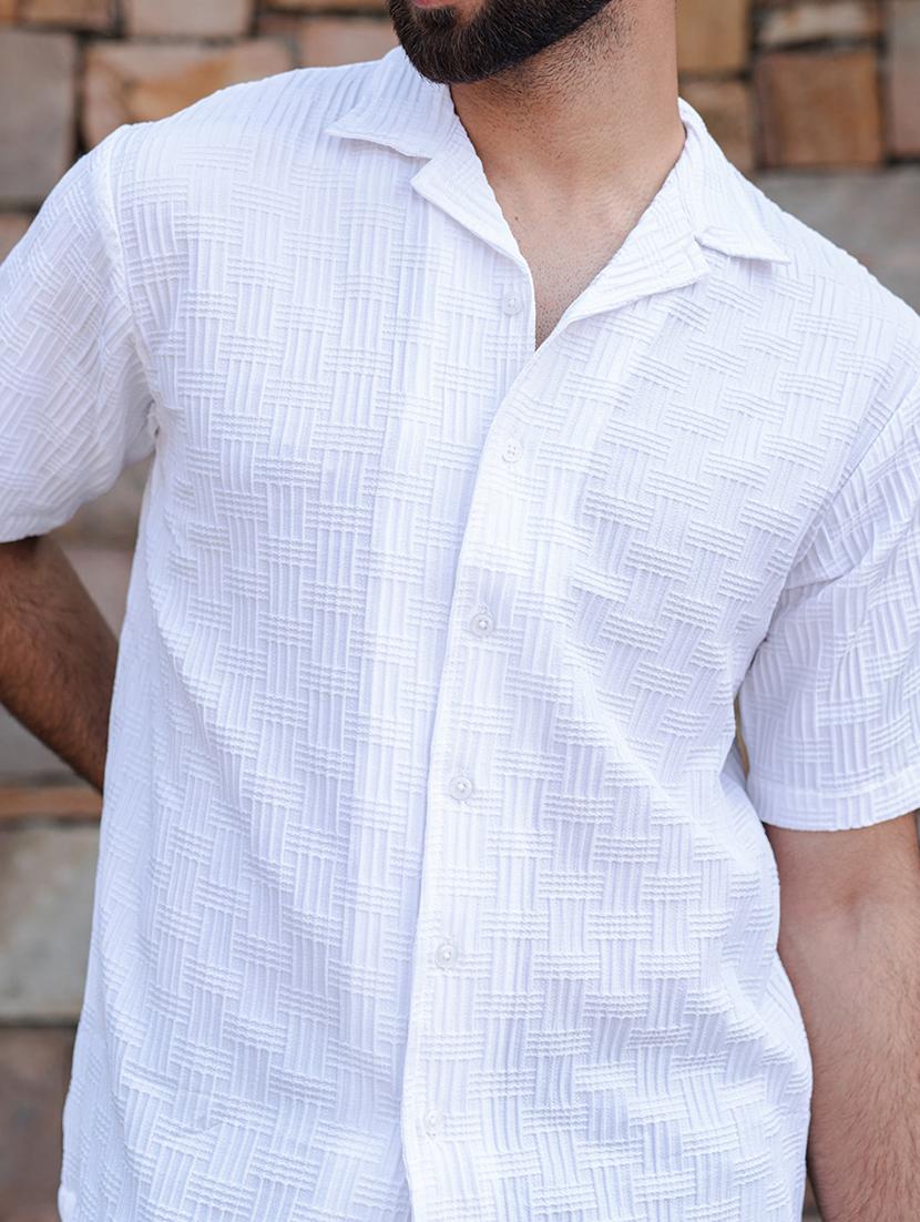 men solid cuban collor casual shirt - 21352104 - Standard Image - 5