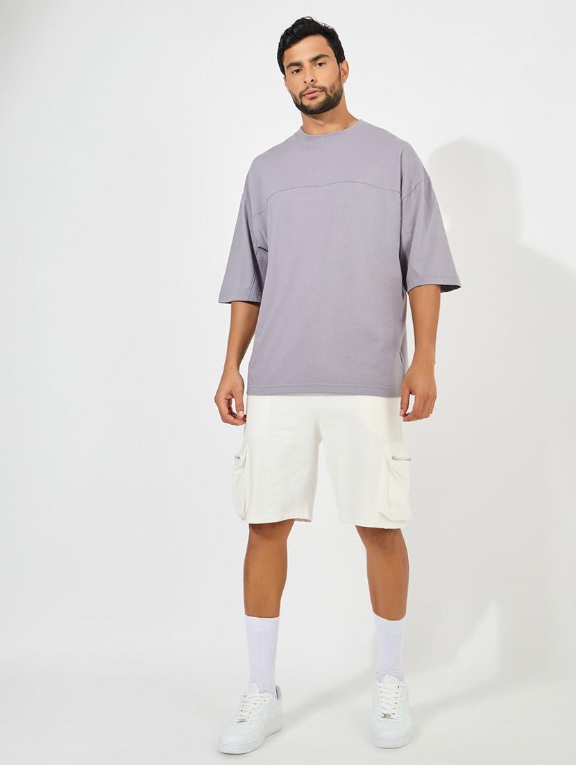 men grey cotton back print t-shirt - 21352126 - Standard Image - 3