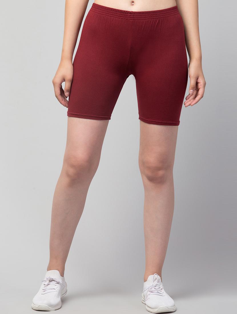 women's solid mid rise active wear shorts - 21352555 - Zoom Image - 0
