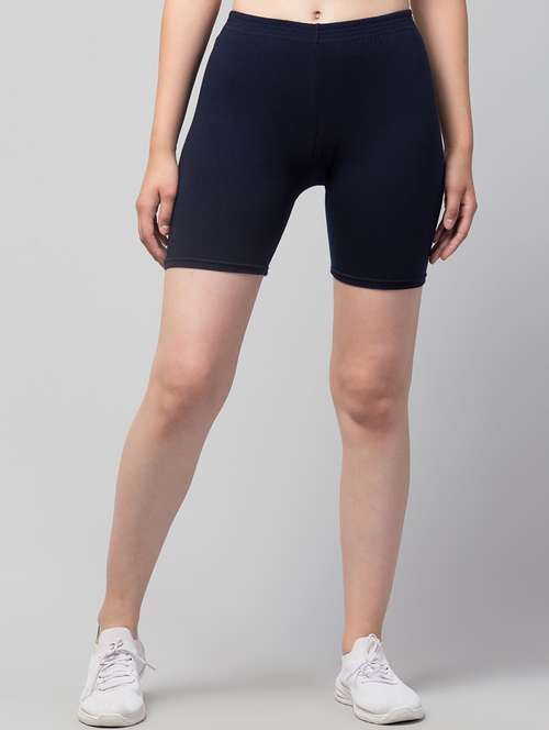 women's solid mid rise active wear shorts - 21352572 - Standard Image - 0