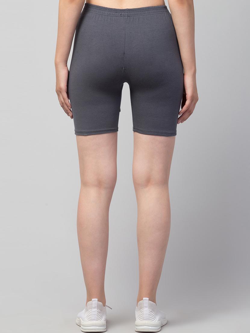 women's solid mid rise active wear shorts - 21352577 - Standard Image - 3