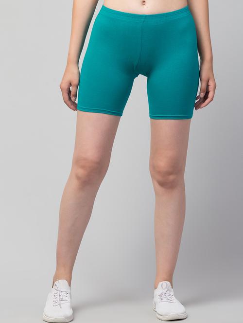 women's solid mid rise active wear shorts - 21352627 - Standard Image - 0