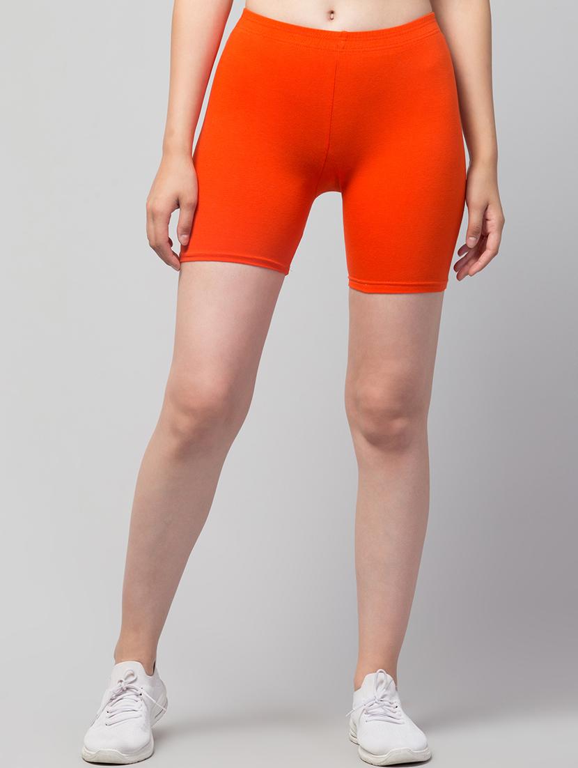 women's solid mid rise active wear shorts - 21352667 - Zoom Image - 0