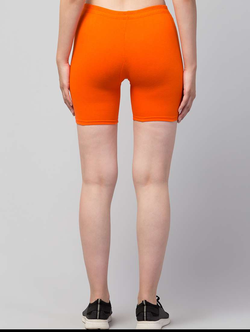 women's solid mid rise active wear shorts - 21352679 - Standard Image - 3