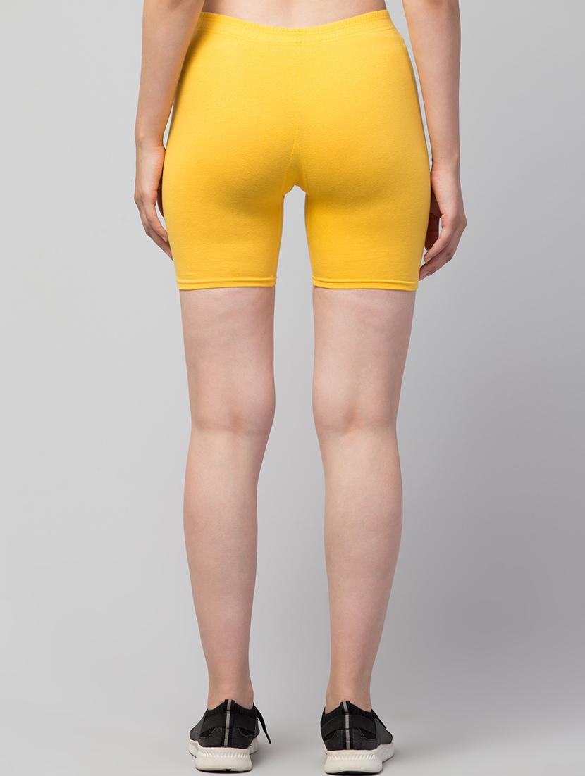 women's solid mid rise active wear shorts - 21352685 - Standard Image - 3