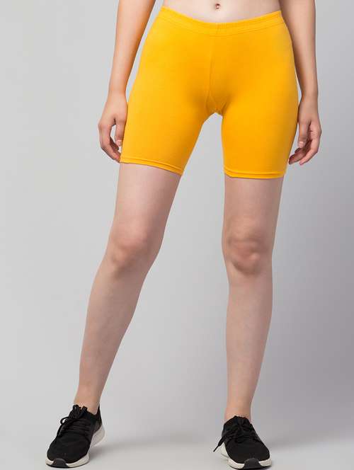 women's solid mid rise active wear shorts - 21352706 - Standard Image - 0