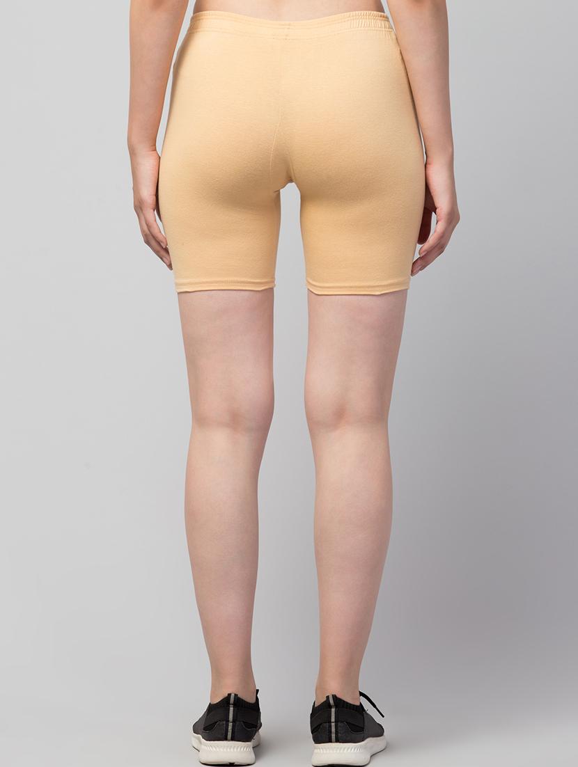 women's solid mid rise active wear shorts - 21352716 - Standard Image - 3