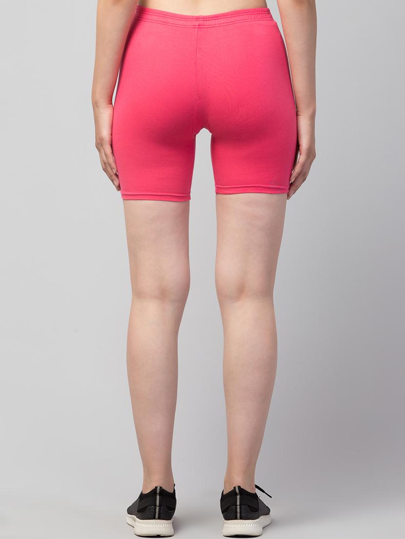 women's solid mid rise active wear shorts - 21352719 - Standard Image - 3