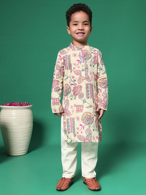 boys printed festive wear kurta set - 21352859 -  Standard Image - 0