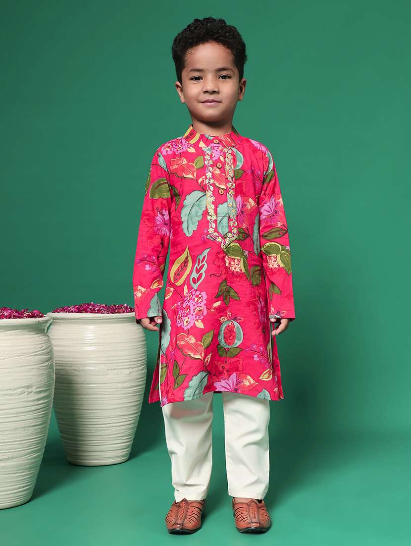 boys printed festive wear kurta set
