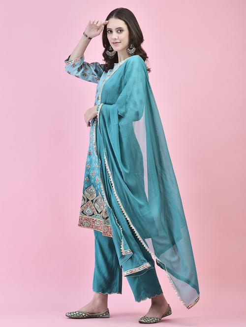 women kurta pant set with dupatta - 21353580 - Standard Image - 0