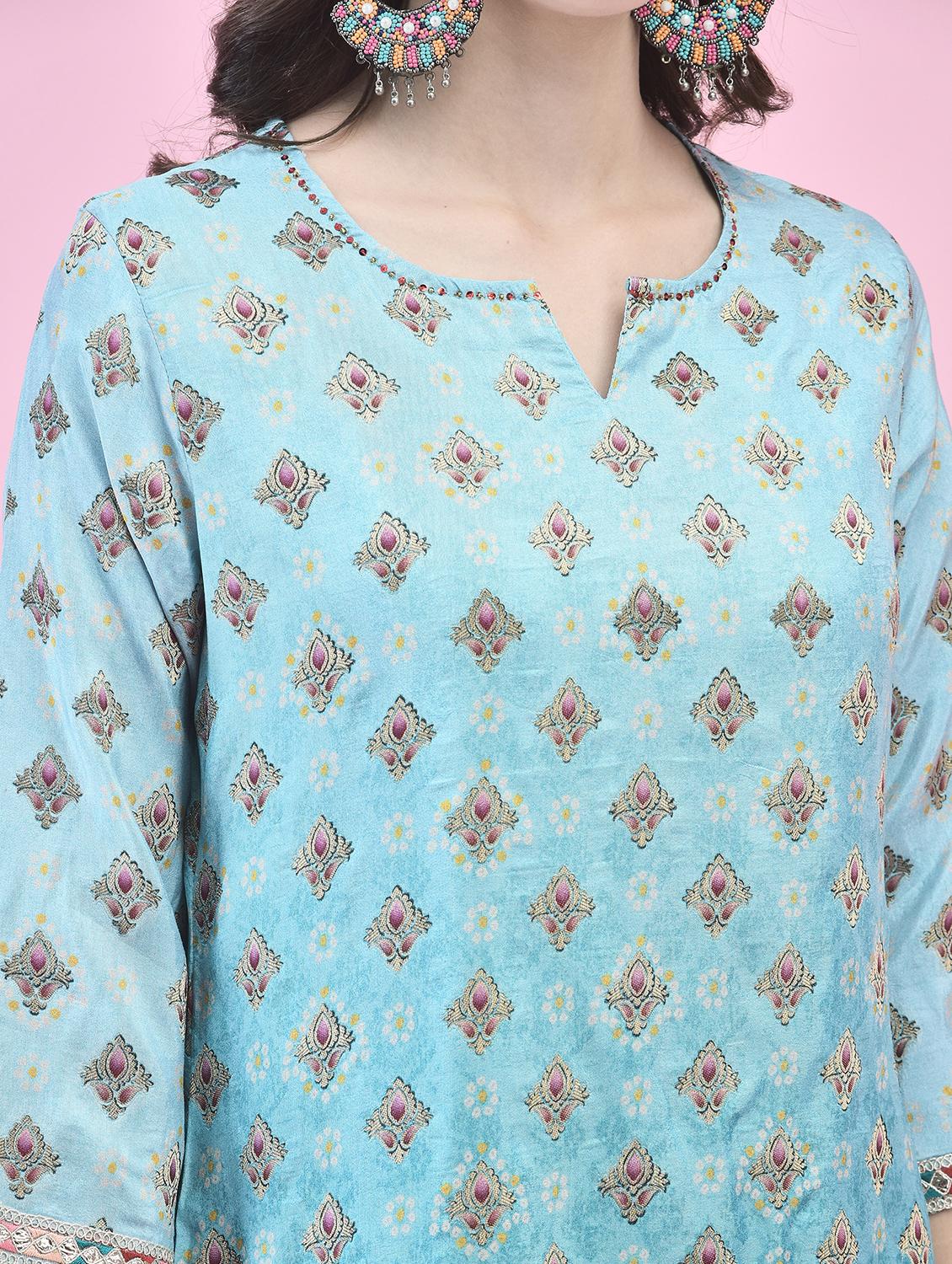 women kurta pant set with dupatta - 21353580 - Standard Image - 8