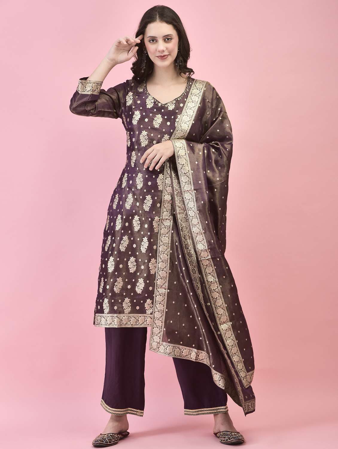 women kurta pant set with dupatta