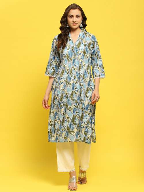 women floral printed kurta pant set - 21353675 -  Standard Image - 0