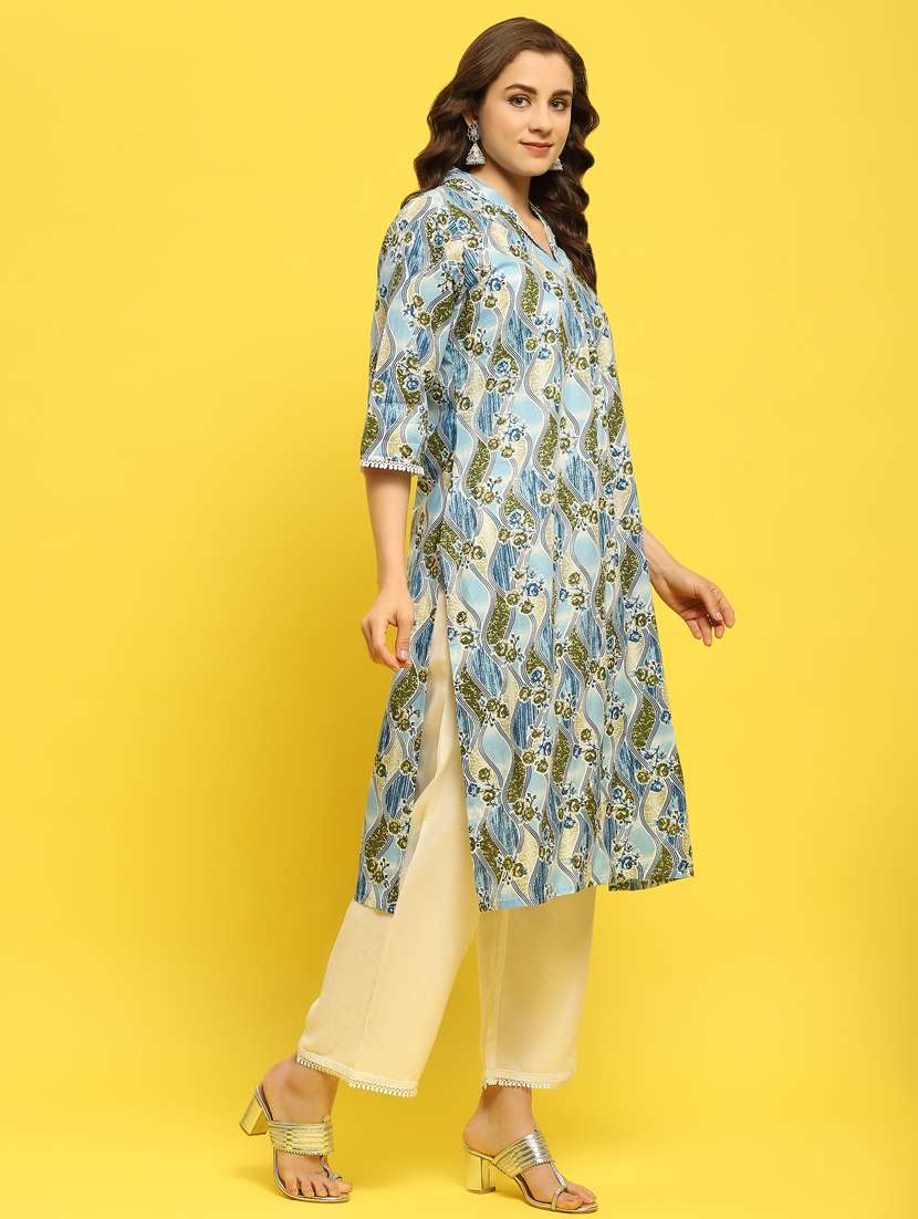 women floral printed kurta pant set - 21353675 -  Standard Image - 3