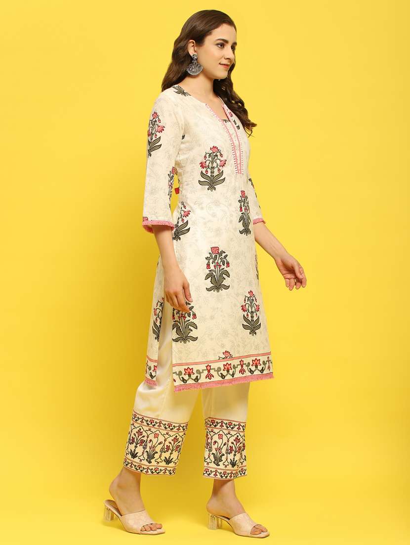 women three quarter sleeve kurta pant with dupatta set - 21353689 -  Standard Image - 3
