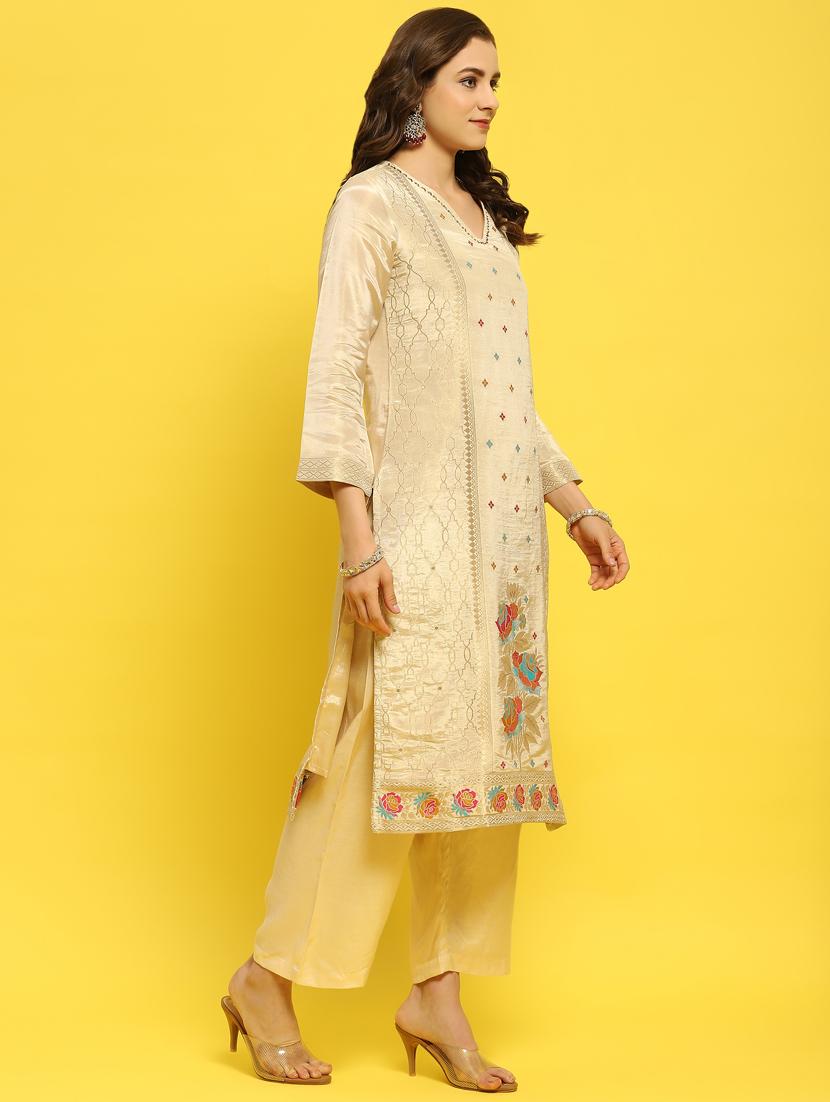 women self design kurta pant set with dupatta - 21353696 - Standard Image - 3