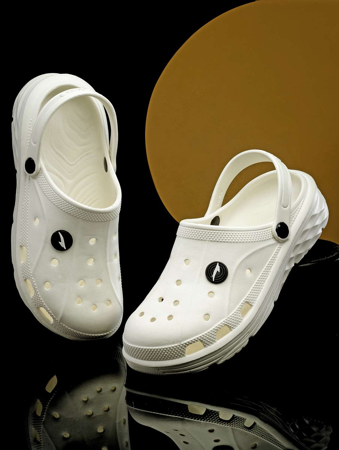 white solid crocs clogs