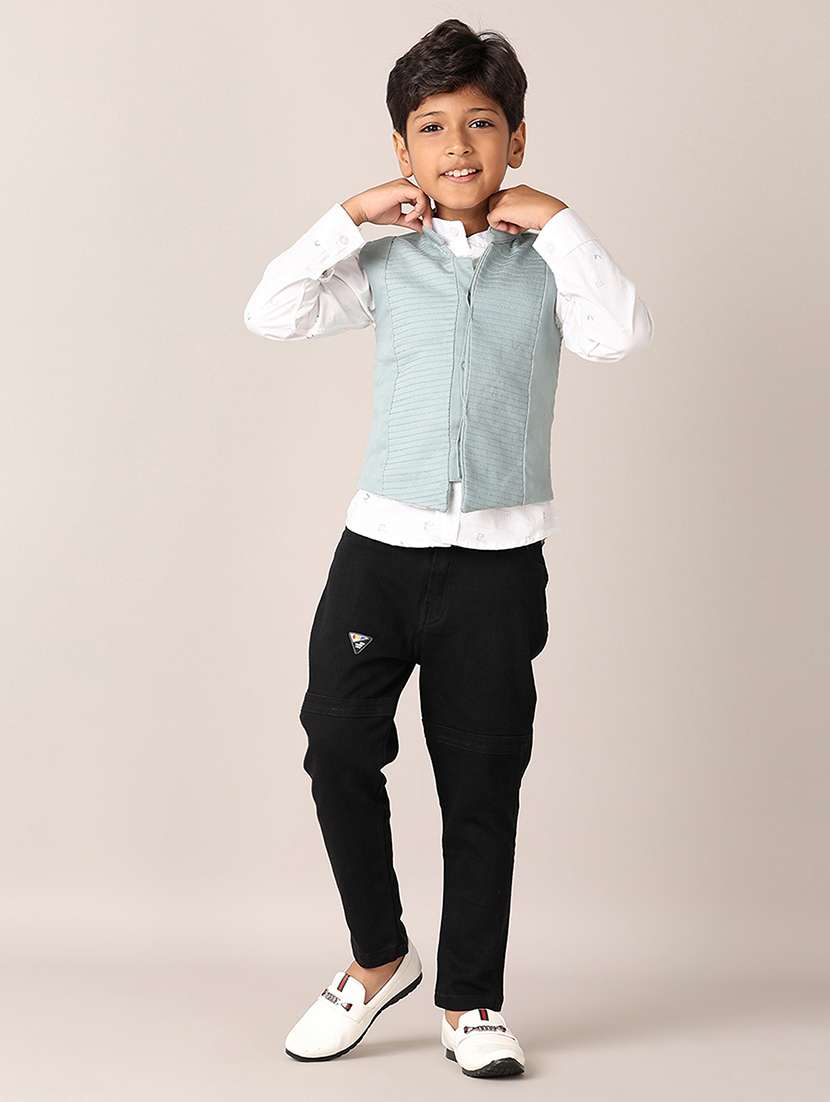 boys printed long sleeves shirt & jeans set - 21353865 - Zoom Image - 0