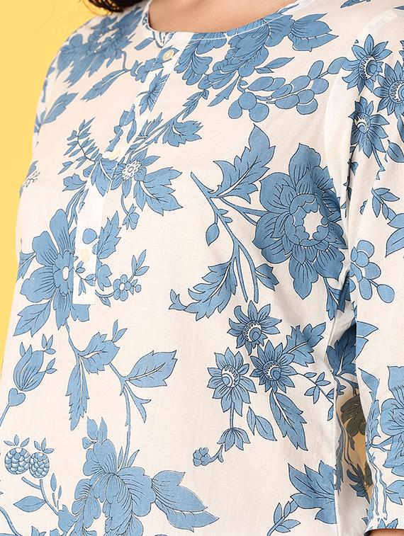 women three quarter sleeve straight kurta - 21353877 - Standard Image - 5