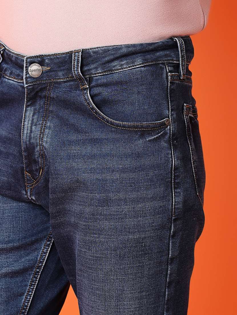 men mid rise plain slim fit jean - 21353936 - Standard Image - 5