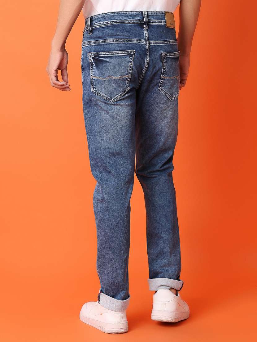 men mid rise plain slim fit jean - 21353937 - Standard Image - 3