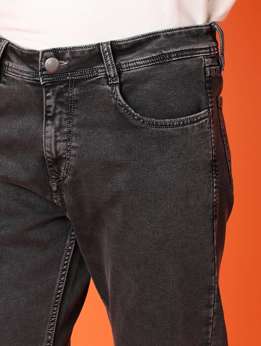 men mid rise plain slim fit jean - 21353940 -  Standard Image - 5