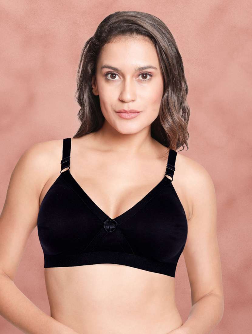 black poly spandex regular bra - 21354480 - Zoom Image - 0