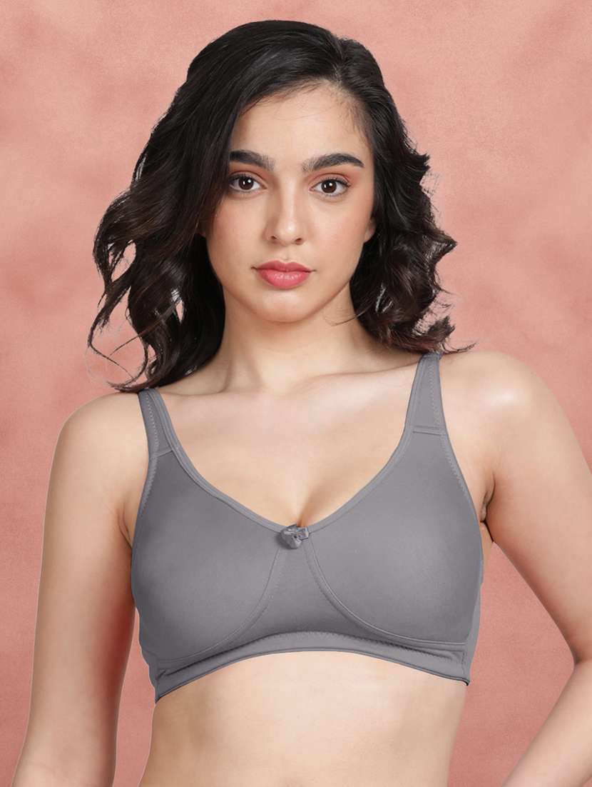 grey poly spandex regular bra - 21354484 - Zoom Image - 0