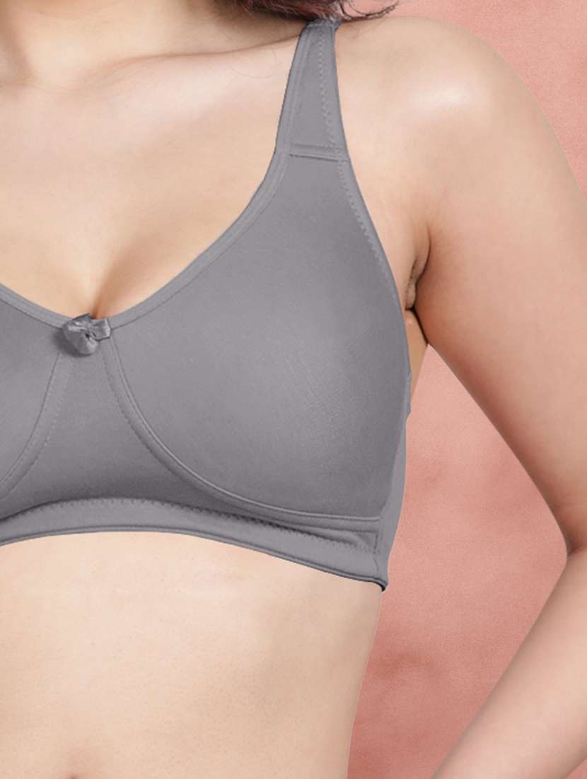 grey poly spandex regular bra - 21354484 - Standard Image - 3