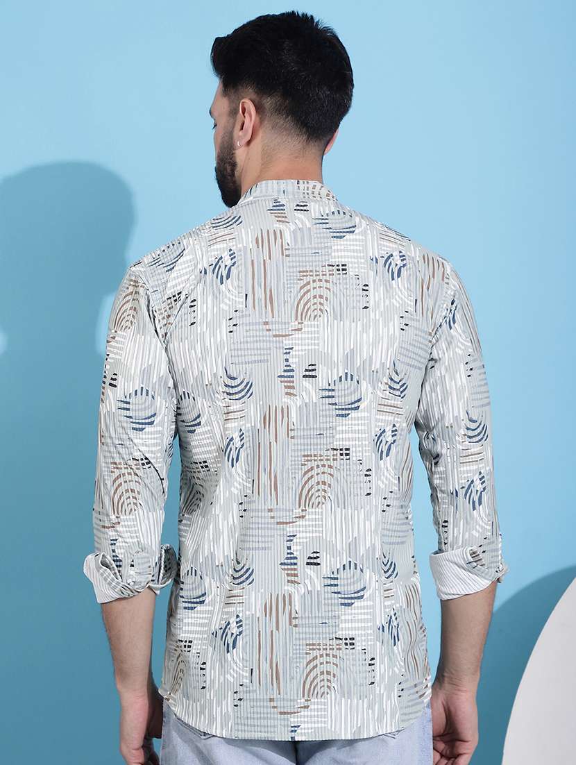 men printed cotton short kurta - 21354499 - Standard Image - 3