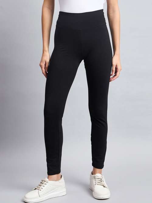 women solid mid rise legging - 21354630 - Standard Image - 0