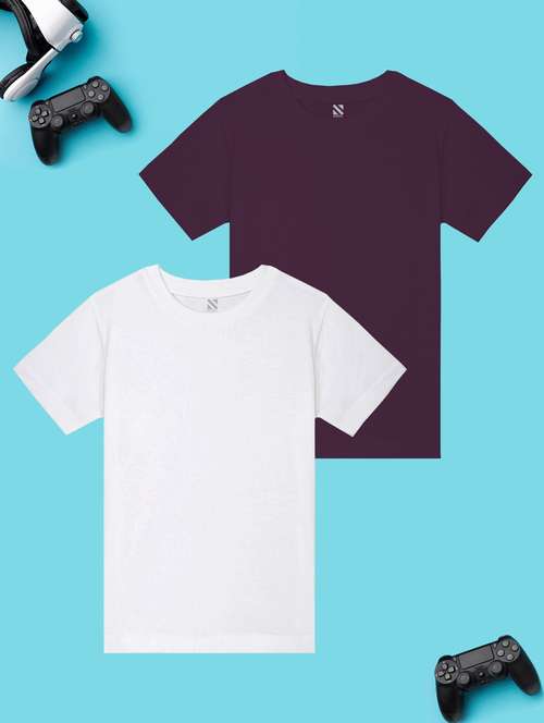 boys pack of 2 solid t-shirts - 21354939 - Standard Image - 0