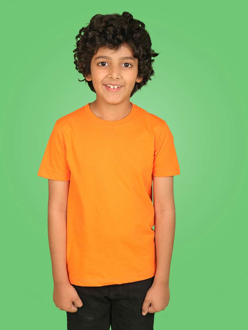 boys solid round neck t-shirt