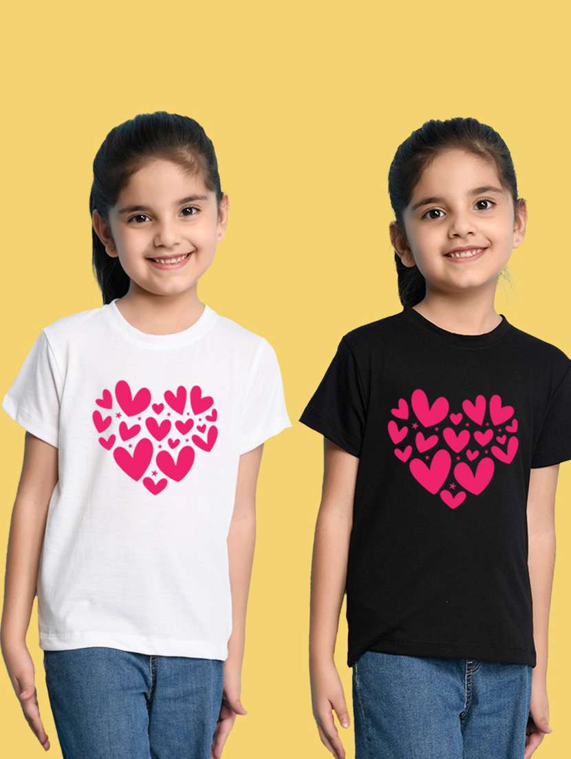 girl front printed multi colored tee combo - 21355082 - Zoom Image - 0