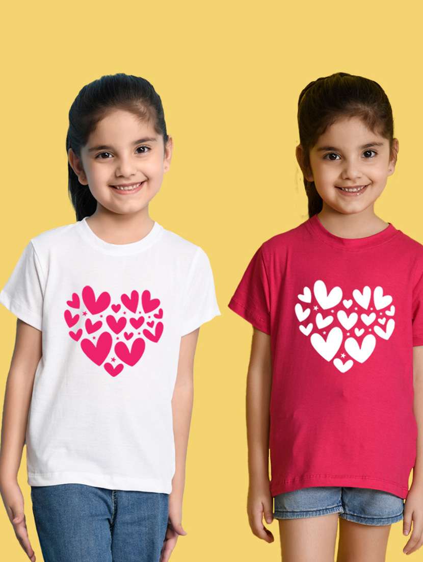 girl front printed multi colored tee combo - 21355085 -  Zoom Image - 0