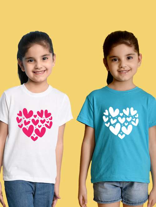 girl front printed multi colored tee combo - 21355087 -  Standard Image - 0