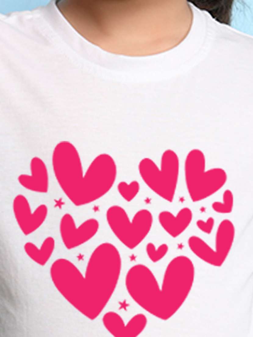 girls chest print round neck t-shirt - 21355358 -  Standard Image - 3