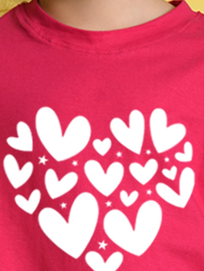 girls chest print round neck t-shirt - 21355371 - Standard Image - 3