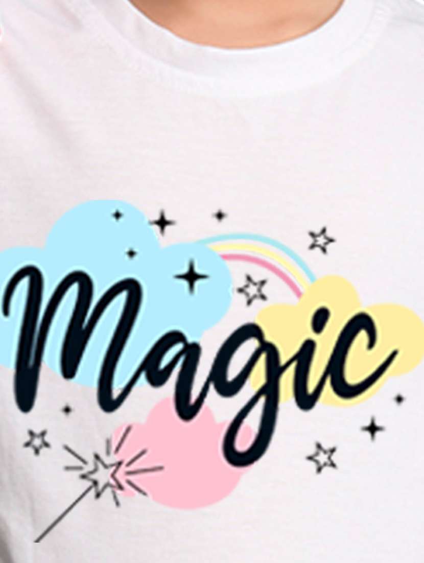 girls chest print round neck t-shirt - 21355372 -  Standard Image - 3